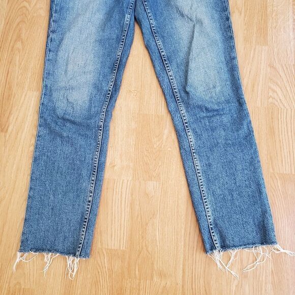 PAIGE Hoxton High Waist Slim Raw-Hem Distressed Jeans size 28 - Picture 4 of 13